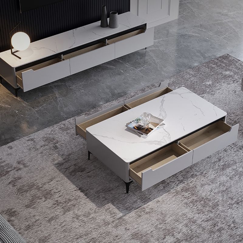 Stone TV Media Console Contemporary Stand Console with 3 Drawers Clearhalo 'furn' 'furn_tv_stands_entertainment_centers' 'Furniture' 'Living Room Furniture' 'TV Stands & Entertainment Centers' 'TV Stands & Media Storage Furniture' 'tv_stands_entertainment_centers' 1200x1200_f52fa170-7c74-423e-bdef-8cca239489f9