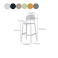 Backrest Armless Counter Stool Industrial Plastic Bar Stool with 4 Legs