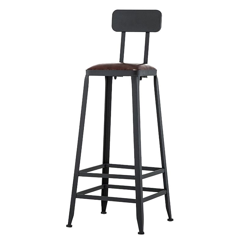 Industrial Style Square Leather Seat with Metal Legs Counter Stool for Kitchen Bar Clearhalo 'Bar Furniture' 'Bar Stools' 'bar_stools' 'furn' 'furn_bar_stools' 'furniture_bar_stools' 'Kitchen & Dining Furniture' 'kitchen&dining_furn' 'kitchen' 'kitchen_furn' Furniture' 1200x1200_f5307536-9210-4481-b9b5-2388ab268b40