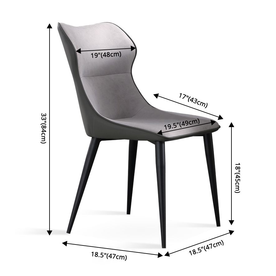 Contemporary Metal Dining Room Armless chairs Upholstered Side Chairs for Home Use Clearhalo ' kitchen&dining_furn' 'Dining Chairs' 'Dining Tables & Seating' 'dining_chair' 'furn' 'furn_dining_chair' 'Furniture' 'furniture_dining_chair' 'Kitchen & Dining Furniture' 'kitchen' 1200x1200_f530a000-bca3-4ad6-af5c-84c099b2319a
