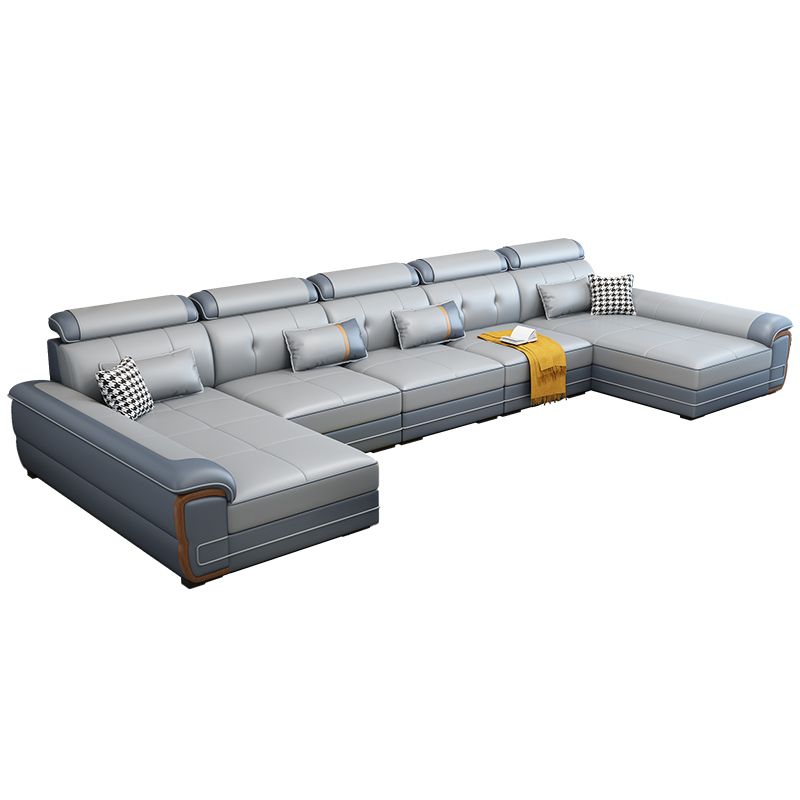 158.26" D x 70.86" W x 31.49" H Pillow Top Arm Sofa with Adjustable Bolster Pillows Clearhalo 'furn' 'furn_sectionals' 'Furniture' 'furniture_sectionals' 'kitchen' 'kitchen_sectionals' 'Living Room Furniture' 'Sectionals' 1200x1200_f530ccf1-8c5f-460f-a5b6-bb0c25d68ca1