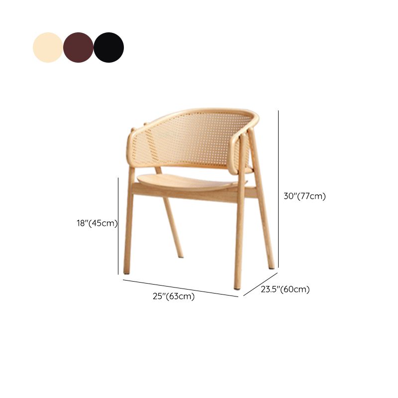 Chaise de bras en bois massif chaise à manger à dos ouvert moderne pour le salon