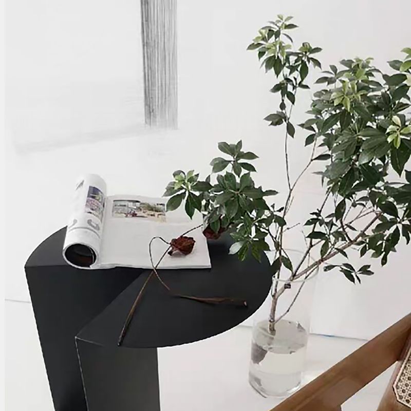 Mid-century Modern Round Side Table with Storage Pedestal End Table