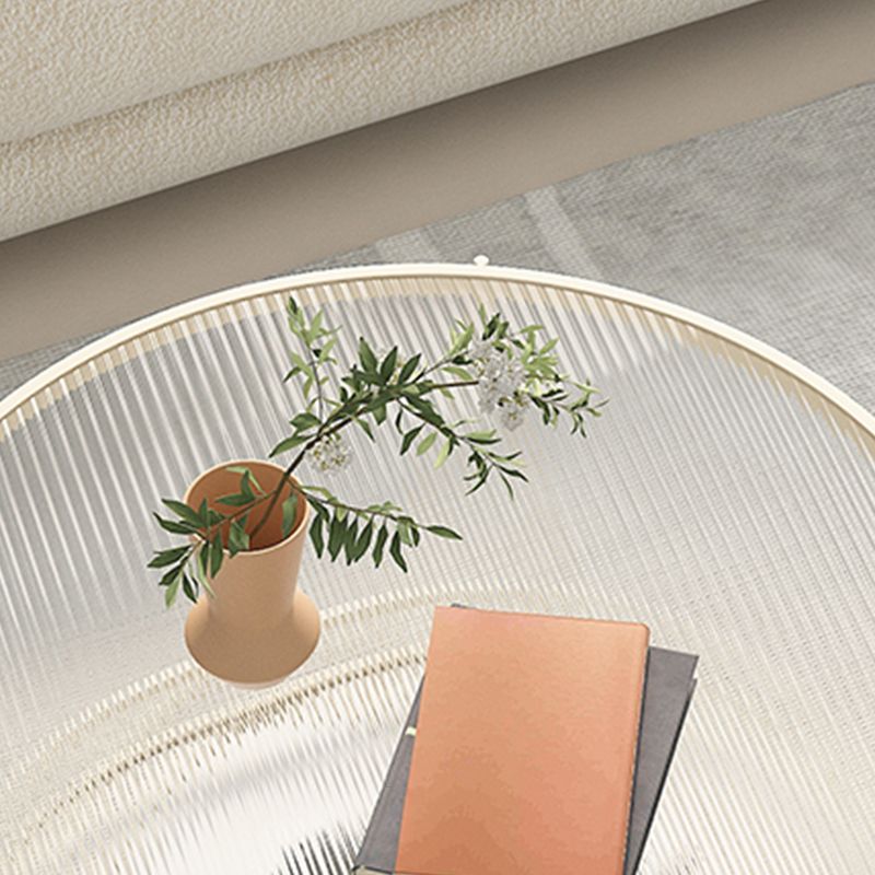 Round Tropical Single Coffee Table No Distressing Glass Coffee Table with 3 Legs Clearhalo 'Coffee & Accent Tables' 'Coffee Tables' 'coffee_tables' 'furn' 'furn_coffee_tables' 'Furniture' 'Living Room Furniture' 1200x1200_f533972a-f080-4c90-ac49-bc609f86e25a