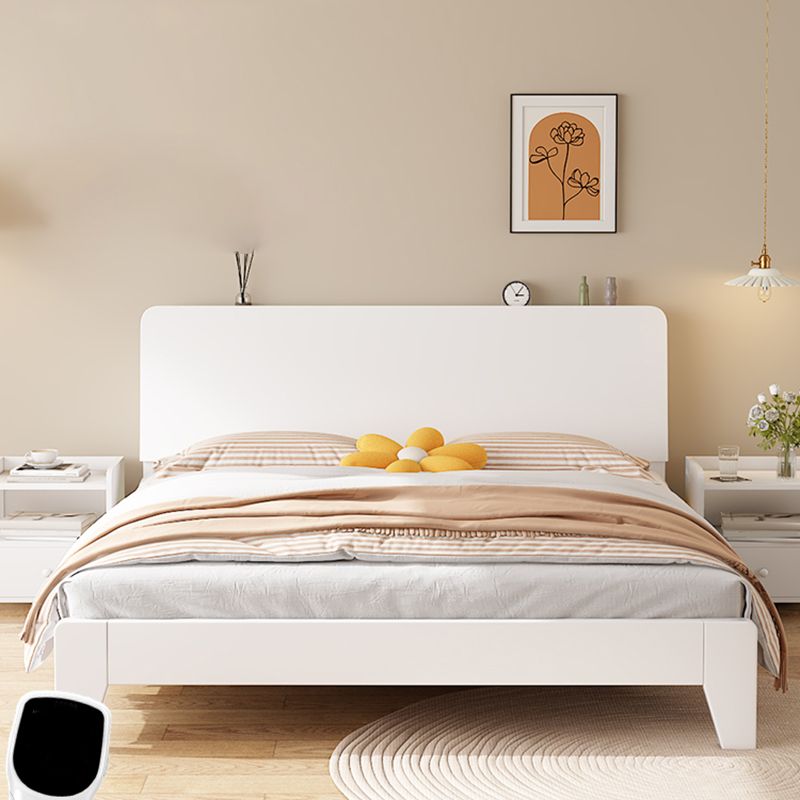 Solid Wood Standard Bed Modern White Bed Frame with Headboard Clearhalo 'Bedroom Furniture' 'Beds' 'furn' 'furn_beds' 'Furniture' 1200x1200_f5353cc8-e149-4c04-81a7-4583e7423284
