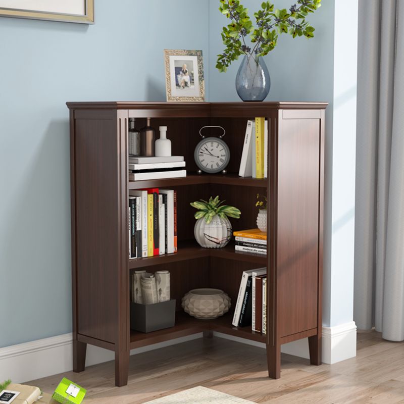 Solid Wood Closed Back Bookshelf Nordic Standard Bookcase with Shelves