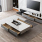 Marble Top Abstract Coffee Table with Storage Contemporary White Clearhalo 'Coffee & Accent Tables' 'Coffee Tables' 'coffee_tables' 'furn' 'furn_coffee_tables' 'Furniture' 'Living Room Furniture' 1200x1200_f5362cbf-240f-48b2-a750-967a65ff072e