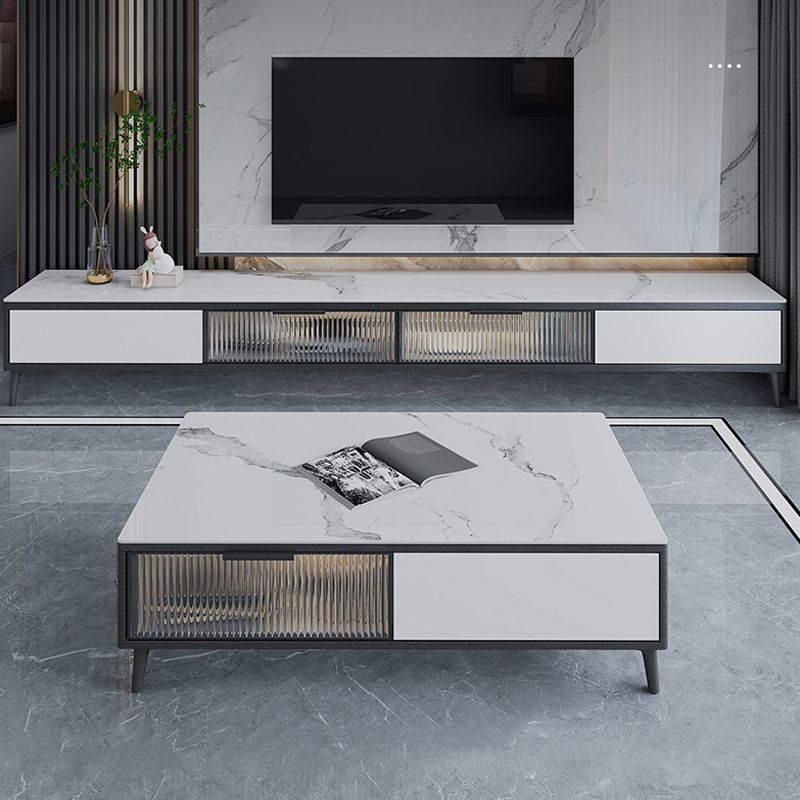 Stone Modern TV Media Media Store Store TV Console con cajones