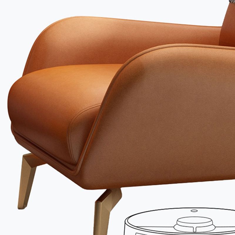 Glam Armchair Fixed Back Flared Arms Basic Four Legs Gold Base Accent Chair Clearhalo 'Accent Chairs' 'accent_chairs' 'Chairs & Seating' 'furn' 'furn_accent_chairs' 'Furniture' 'Living Room Furniture' 1200x1200_f53701d0-fad2-482e-bdae-d5f28beb224f