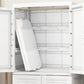 Beige and White Wardrobe Armoire Contemporary Style Plastic Wardrobe Cabinet