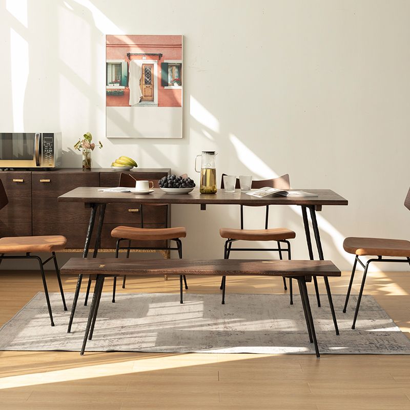 Oak Solid Wood Dining Table Industrial Rectangle Dining Table with 4 Legs Clearhalo ' dining_table' 'Dining Tables & Seating' 'Dining Tables' 'furn' 'furn_dining_table' 'Furniture' 'furniture_dining_table' 'Kitchen & Dining Furniture' 'kitchen&dining_furn' 'kitchen' 'kitchen_dining_table' 1200x1200_f539d11e-5f68-4702-88a8-d1fd58594216