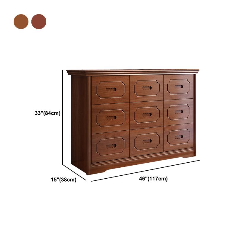 Horizontal Rubber Wood Double Dresser Modern Bedroom Storage Chest with 6 / 9 Drawers Clearhalo 'Bedroom Furniture' 'Dressers & Chests' 'dressers_chests' 'furn' 'furn_dressers_chests' 'Furniture' 1200x1200_f53cf45c-14c2-42e1-9ec1-c372e5e2b4dc