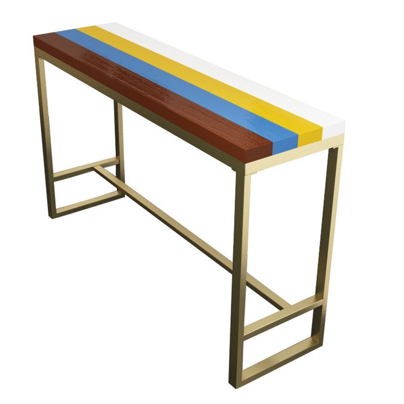 Mesa de bar rectangular estilo Glam, mesa de comedor de barra fija con reposapiés