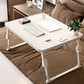 Engineered Wood Contemporary Office Desk Bedroom Writing Desk with White Legs