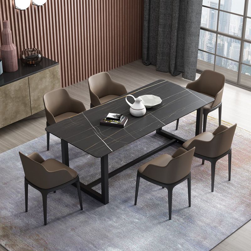 Contemporary Rectangular Dining Table Set 1/2/5/7 Pieces Dinette Set for Home