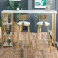 Glam 1/3 Pieces Bar Table Set Rectangle Wood Counter Table with High Stools for Cafe Clearhalo 'Bar Furniture' 'furn' 'furn_home_bar_bar_sets' 'Furniture' 'Home Bars & Bar Sets' 'home_bar_bar_sets' 'Kitchen & Dining Furniture' 1200x1200_f541abed-65fe-4502-9dc5-b4da2a40914c