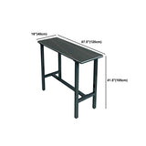 Tavolo da pranzo in pietra rettangolo in pietra tavolo da pranzo industriale con base di cavalletto in nero