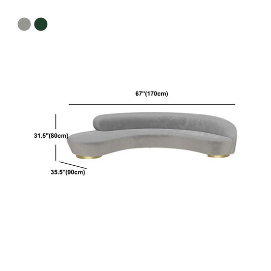 Contemporary Curved SofaWool Recessed Arm Sofa 35.43 inch Wide