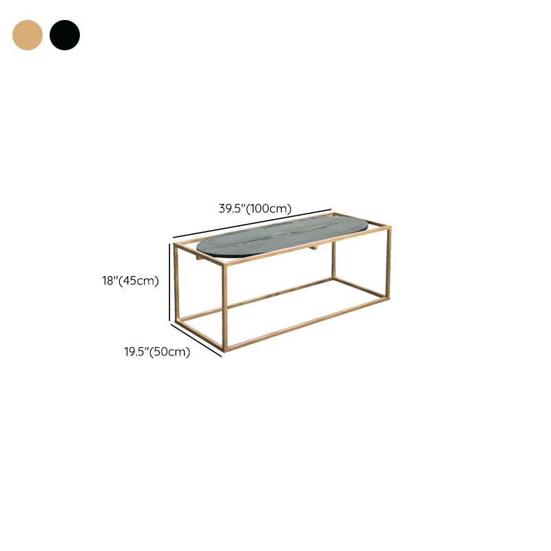 Solid Wood Rectangular Coffee Table Contemporary 1 Single Iron Frame Cocktail Table Clearhalo 'Coffee & Accent Tables' 'Coffee Tables' 'coffee_tables' 'furn' 'furn_coffee_tables' 'Furniture' 'Living Room Furniture' 1200x1200_f54478aa-6139-419a-96cd-e36ade167f86
