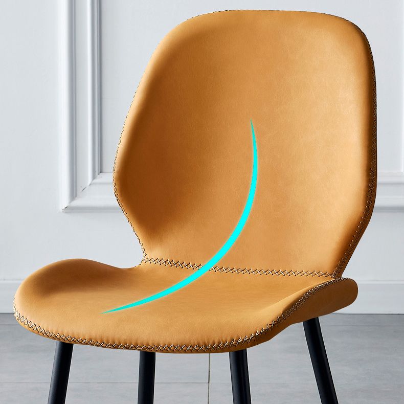 Contemporary Metal Dining Room Chairs Armless PU Leather Dining Chairs Clearhalo ' kitchen&dining_furn' 'Dining Chairs' 'Dining Tables & Seating' 'dining_chair' 'furn' 'furn_dining_chair' 'Furniture' 'furniture_dining_chair' 'Kitchen & Dining Furniture' 'kitchen' 1200x1200_f546a6b9-7e11-4910-aa6a-fc31d81b50ed