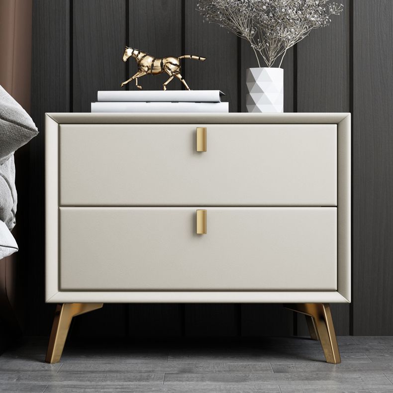 2 cajones Mesa de acento Nightsand Mesa nocturna contemporánea para el hogar