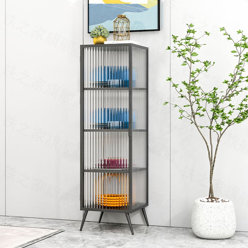 Living Room Metal Kitchen Server 54-inch Height Glass Door Dining Server Clearhalo 'buffet_sideboard' 'Buffets & Sideboards' 'furn' 'furn_buffet_sideboard' 'Furniture' 'Kitchen & Dining Furniture' 1200x1200_f54a2fc1-2cd3-47fe-a7ef-13010bdd013a