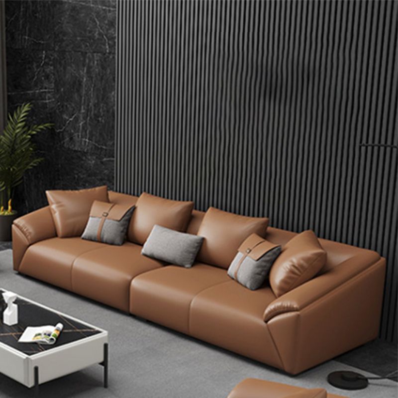 Contemporary Cushions Sloped Arm for Living Room Stationary Sofa