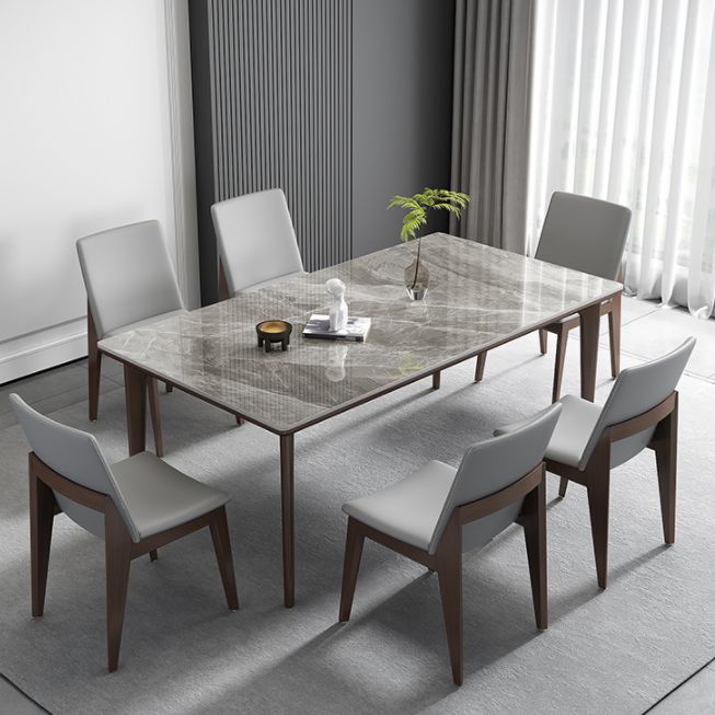 Industriële rechthoekige eettafel van gesinterd steen vast bureau voor thuis