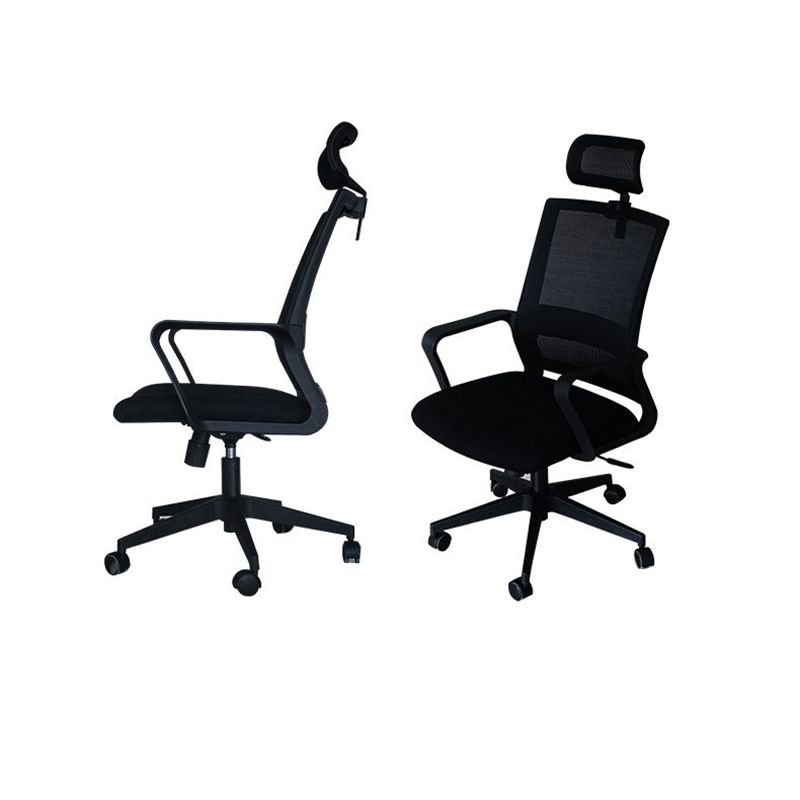 Modern Wheels Office Chair Microfiber Black Task Mid-Back Chair Clearhalo 'furn' 'furn_office_chair' 'Furniture' 'Office Chairs' 'Office Furniture' 'office_chair' 1200x1200_f54b6520-9e61-40fe-a5d2-0d9d6bd445a3