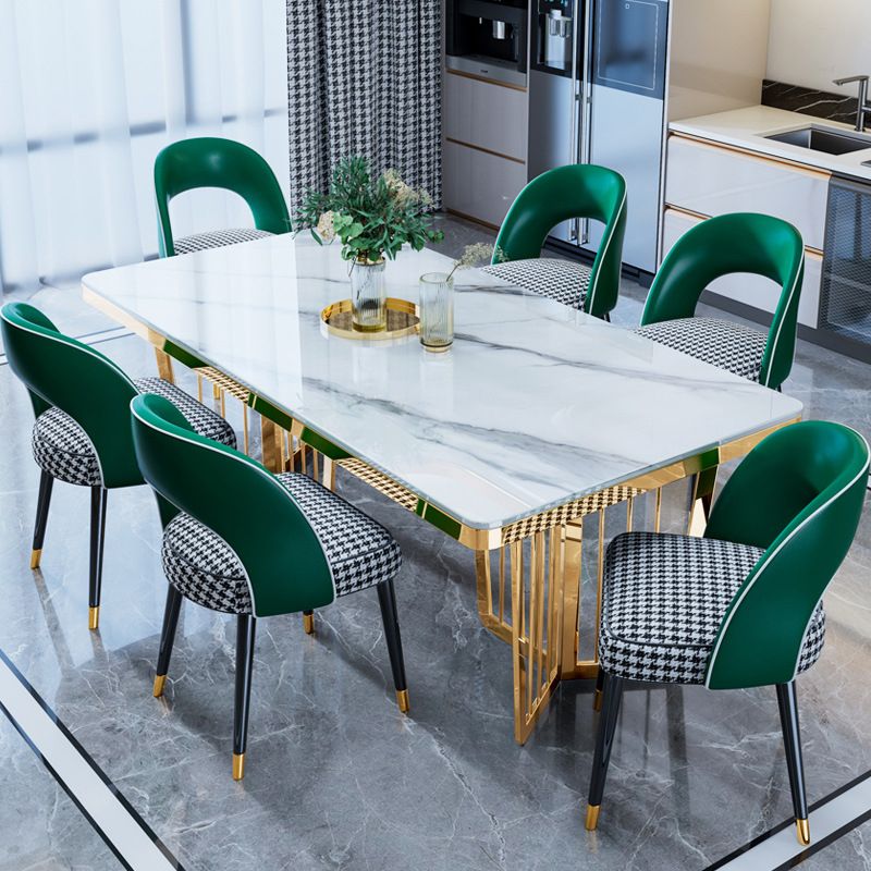 Tavolo da pranzo di lusso tradizionale tavolo da pranzo rettangolo in marmo nero per casa