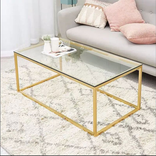Contemporary Rectangular Glass Frame Base Coffee Cocktail Table Clearhalo 'Coffee & Accent Tables' 'Coffee Tables' 'coffee_tables' 'furn' 'furn_coffee_tables' 'Furniture' 'furniture_coffee_tables' 'Living Room Furniture' 1200x1200_f54e1913-ffec-448e-aca8-9203e6d4dbe5