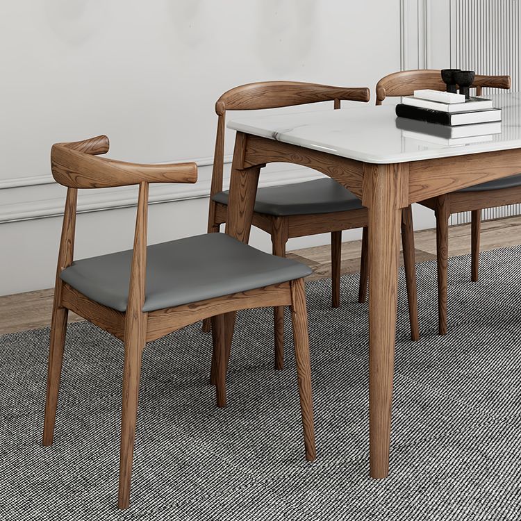 Medieval Modern Sintered Stone Table Kitchen Rectangle White Top Table with 4 Wood Legs Clearhalo ' dining_table' 'Dining Tables & Seating' 'Dining Tables' 'furn' 'furn_dining_table' 'Furniture' 'furniture_dining_table' 'Kitchen & Dining Furniture' 'kitchen&dining_furn' 'kitchen' 'kitchen_dining_table' 1200x1200_f54e709d-ee51-4686-baf2-200031545d71