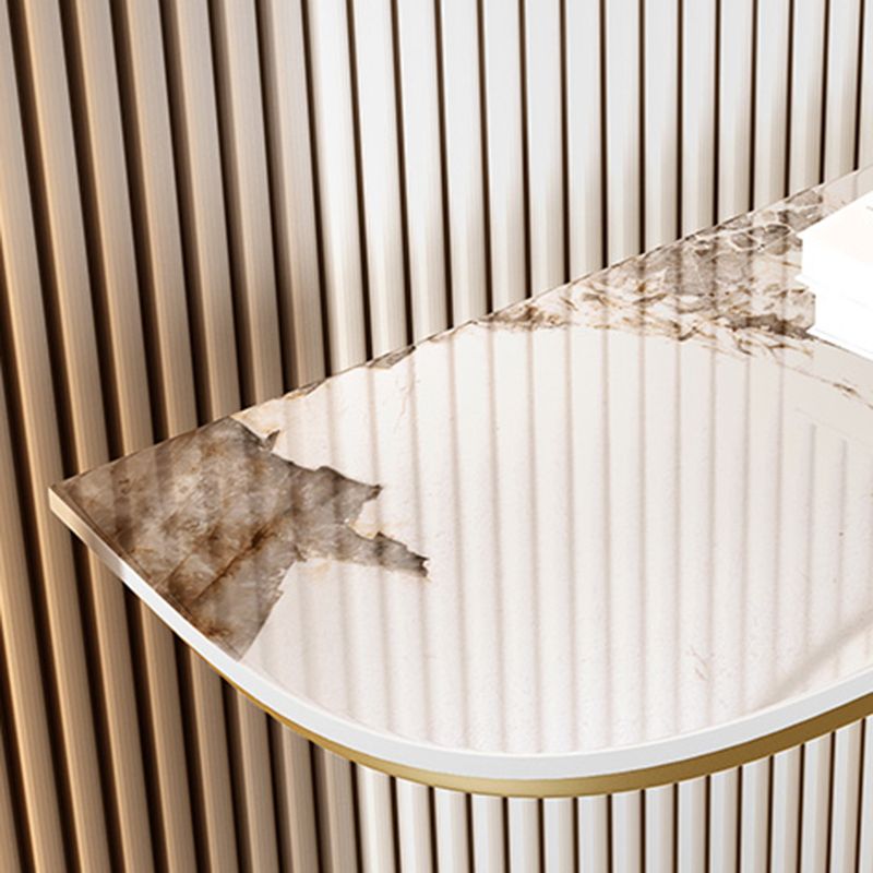 Consola de hierro Glam Slate Table Medio Moon Stain Resistente a la consola resistente a los rasguños