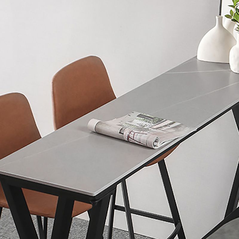 White Modern Style Rectangle Bar Table in Faux Marble and Metal Table Kitchen Bar Table Clearhalo 'Bar Furniture' 'Bar Tables' 'bar_tables' 'furn' 'furn_bar_tables' 'Furniture' 'furniture_bar_tables' 'Kitchen & Dining Furniture' 1200x1200_f54f20b9-b1bd-45ba-a10a-1ca10c025980