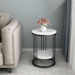 Faux Marble Accent Table Nightstand 21.65" Tall Glam Bedside Cabinet with 2 Shelves Clearhalo 'Bedroom Furniture' 'furn' 'furn_night_stand' 'Furniture' 'night_stand' 'Nightstands' 1200x1200_f54fb1f6-7e8f-4d32-9d35-ba8163b41664