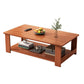Nordic Style 4 Legs Base Rectangular Solid Wood Table with Storage Rack Coffee Table
