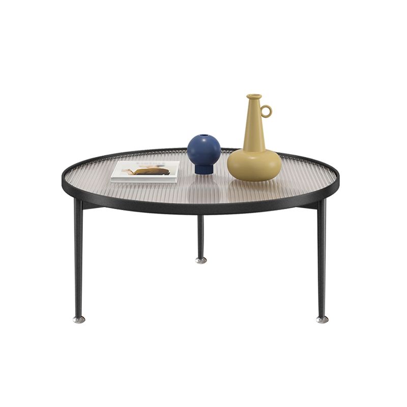 Mesa de café de las patas de la ronda 3 moderna Mesa de café de vidrio transparente - 23.6 "/27.6" /31.5 "