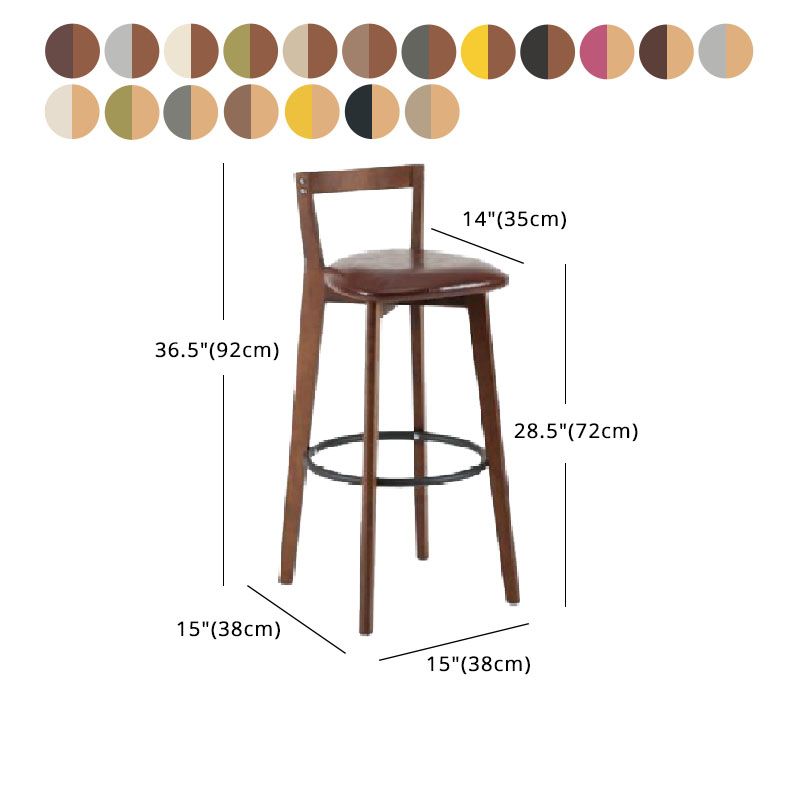 Modern Backrest Armless Counter Stool Wood kitchen Bar Stool with Cushion and Pedal Clearhalo 'Bar Furniture' 'Bar Stools' 'bar_stools' 'furn' 'furn_bar_stools' 'furniture_bar_stools' 'Kitchen & Dining Furniture' 'kitchen&dining_furn' 'kitchen' 'kitchen_furn' Furniture' 1200x1200_f551038c-445a-4242-8851-8bf471d04f18