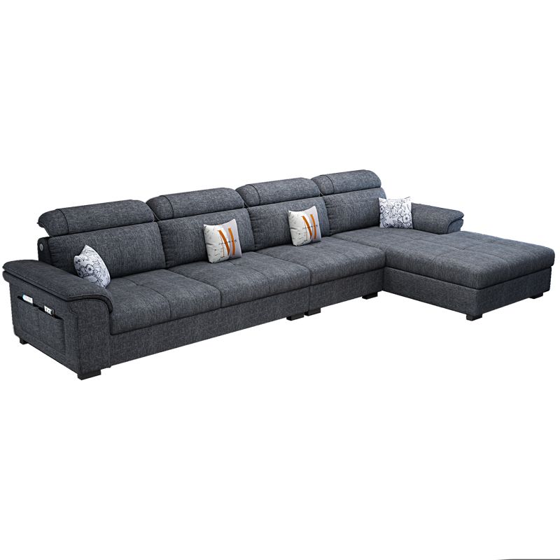 Ultra-Modern Sewn Pillow Back Pillow Top Arm Sofa with Storage and Slipcovered Clearhalo 'furn' 'furn_sectionals' 'Furniture' 'furniture_sectionals' 'kitchen' 'kitchen_sectionals' 'Living Room Furniture' 'Sectionals' 1200x1200_f551517a-a5e2-4dae-9ecf-4c3c3548707c