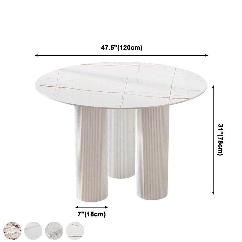 Contemporary Style Round 3 Legs Dining Table Stone Home Furniture for Indoor Clearhalo ' dining_table' 'Dining Tables & Seating' 'Dining Tables' 'furn' 'furn_dining_table' 'Furniture' 'furniture_dining_table' 'Kitchen & Dining Furniture' 'kitchen&dining_furn' 'kitchen' 'kitchen_dining_table' 1200x1200_f552e30d-226e-4d43-b388-77c58e3f6859
