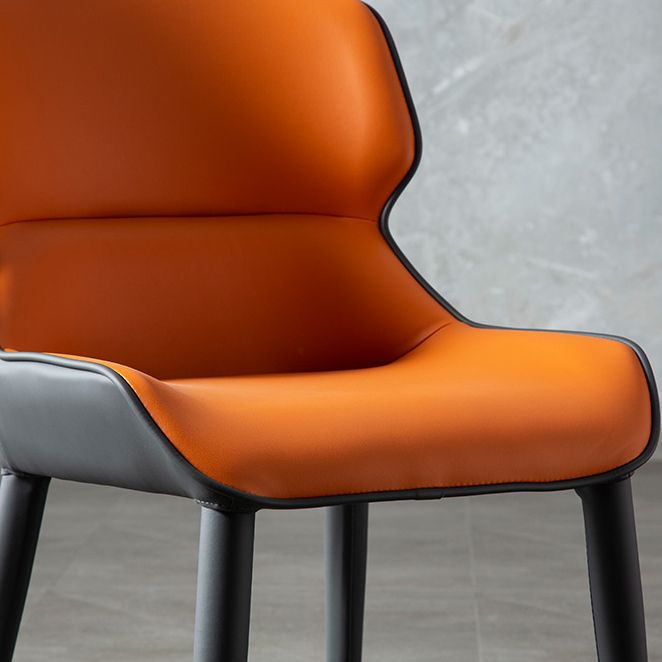 Inicio Silla lateral moderna del ala de la ala Matte Sillas de comedor de cuero falso