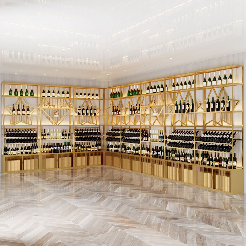 IJzeren vloer fles wijnrek eigentijdse wijnhouder met opbergplanken