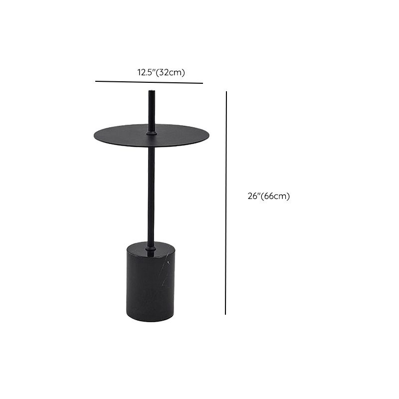 Black End Slide Table Round Living Room Pedestal Marble Corner Table Clearhalo 'Coffee & Accent Tables' 'End & Side Tables' 'end_side_tables' 'furn' 'furn_end_side_tables' 'Furniture' 'Living Room Furniture' 1200x1200_f554d655-1260-468c-ac4a-e8b541eaef3c