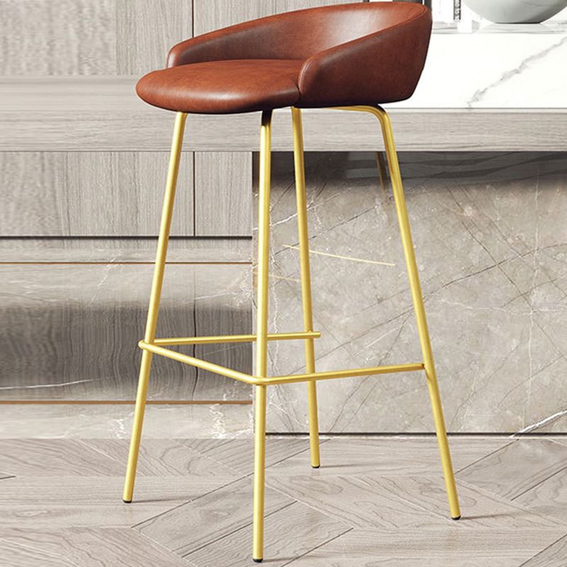 Taburete moderno sin brazos para mostrador, taburete de Bar de hierro con cojín para tienda de té con leche