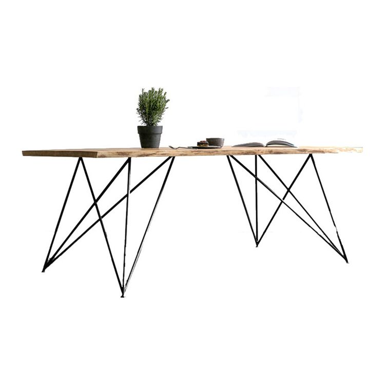 Rectangle Shape Glam Dining Table Solid Wood Fixed Table for Restaurant Clearhalo ' dining_table' 'Dining Tables & Seating' 'Dining Tables' 'furn' 'furn_dining_table' 'Furniture' 'furniture_dining_table' 'Kitchen & Dining Furniture' 'kitchen&dining_furn' 'kitchen' 'kitchen_dining_table' 1200x1200_f55523e7-ace8-4136-a8f6-baec6989526a
