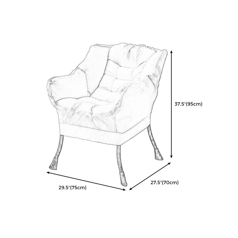 29,53 "l x 27,56" w x 37,4 "h moderno sedia a bracciola con cuscinetto cucito