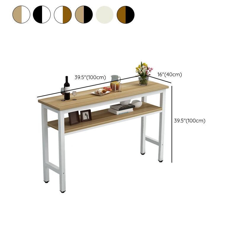 Tavolo da bar rettangolare in stile moderno Tavolo in legno con base in metallo per sala da pranzo