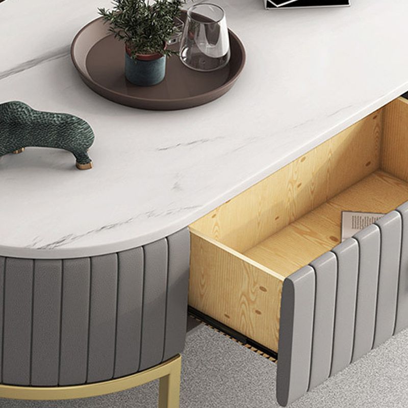 Supporto TV per TV Glam Marble da 16 pollici, console porta TV chiusa con cassetti
