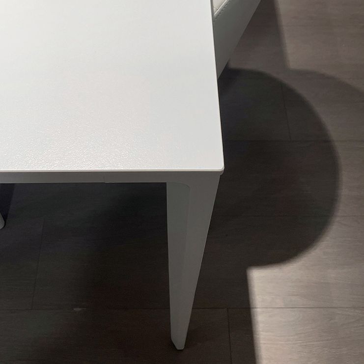 Modern White Sintered Stone Dining Table Rectangle Shape Standard Dining Table for Kitchen Clearhalo ' dining_table' 'Dining Tables & Seating' 'Dining Tables' 'Furniture' 'furniture_dining_table' 'Kitchen & Dining Furniture' 'kitchen&dining_furn' 'kitchen' 'kitchen_dining_table' 1200x1200_f557edb3-acf6-452c-b541-0f68d4a08f6a