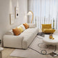 Scandinavian Fabric Stationary Sofa Recessed Arm Sofa with Pillows